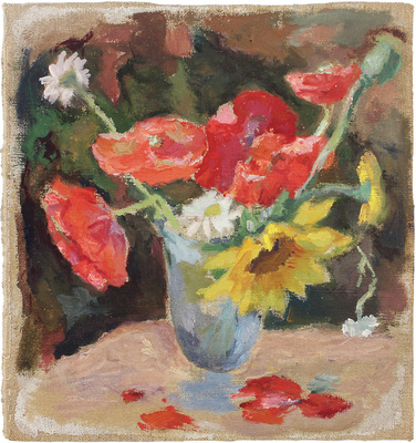 Свешников Иван Иванович. Букет с маками, подсолнухами и ромашками 